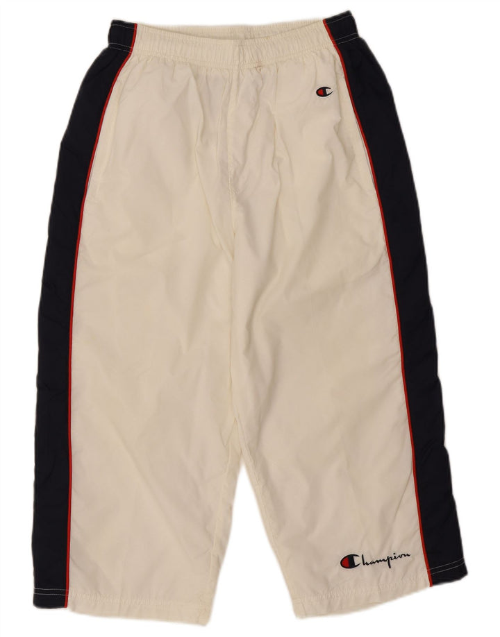 Champion Pantalones De Chándal Capri Para Hombre Nylon Blanco Pequeño Con Bloques De Color