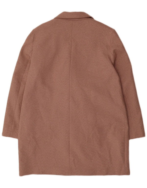 ZARA Mujer Abrigo Cruzado ES 40 XL Rayas Beige