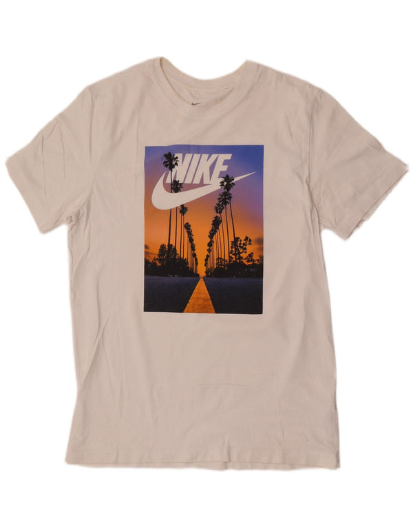 Nike Camiseta gráfica para hombre Top mediano de algodón blanco