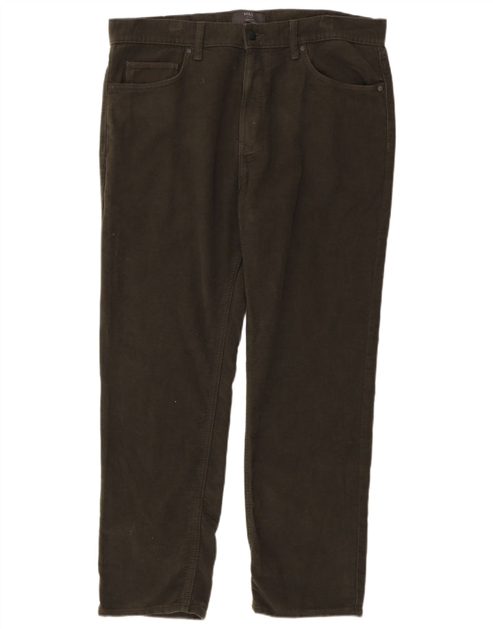 Marks & Spencer Vaqueros rectos de corte regular para hombre W36 L29 Algodón caqui