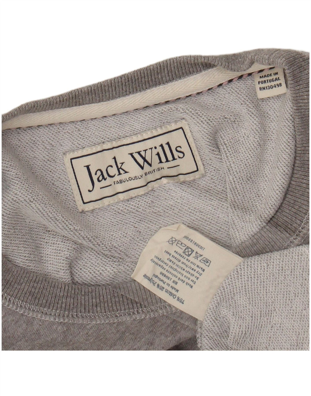 JACK WILLS Sudadera gráfica para mujer Jumper UK 12 Gris medio moteado