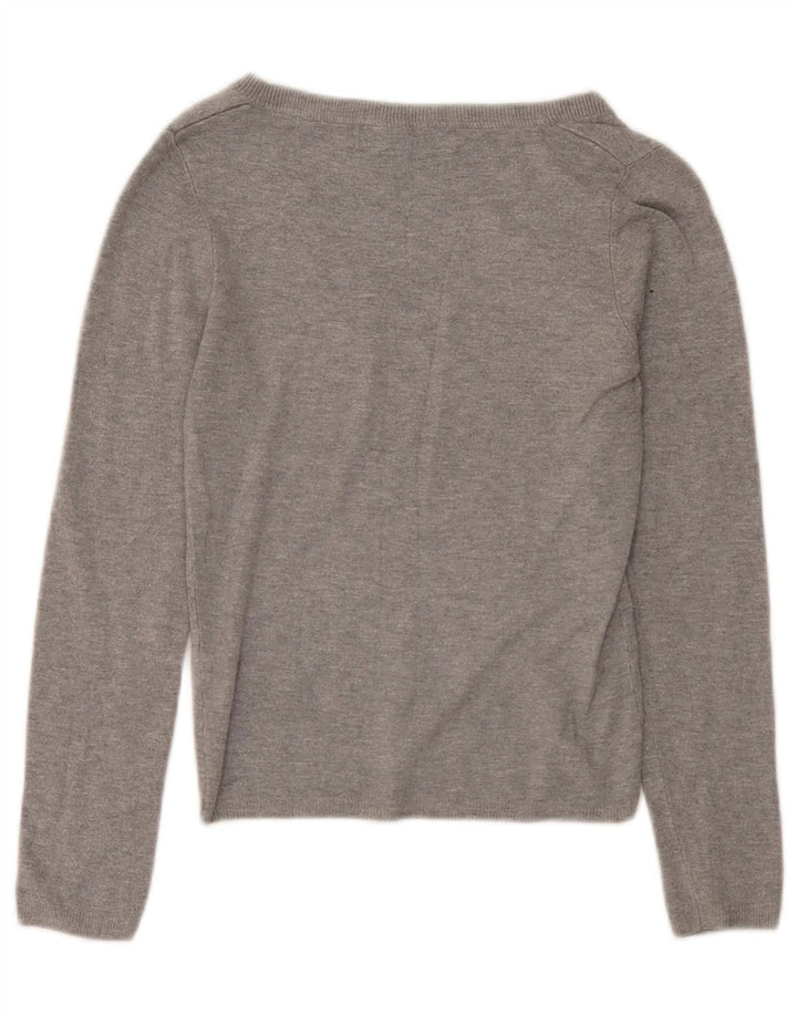 Zara Mujer Crop V-Cuello Jersey Jersey UK 8 Small Gris