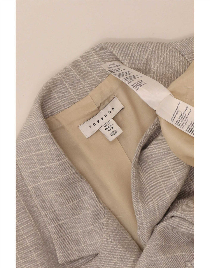 Topshop Chaqueta tipo blazer con doble botonadura para mujer UK 40 Gris medio a rayas