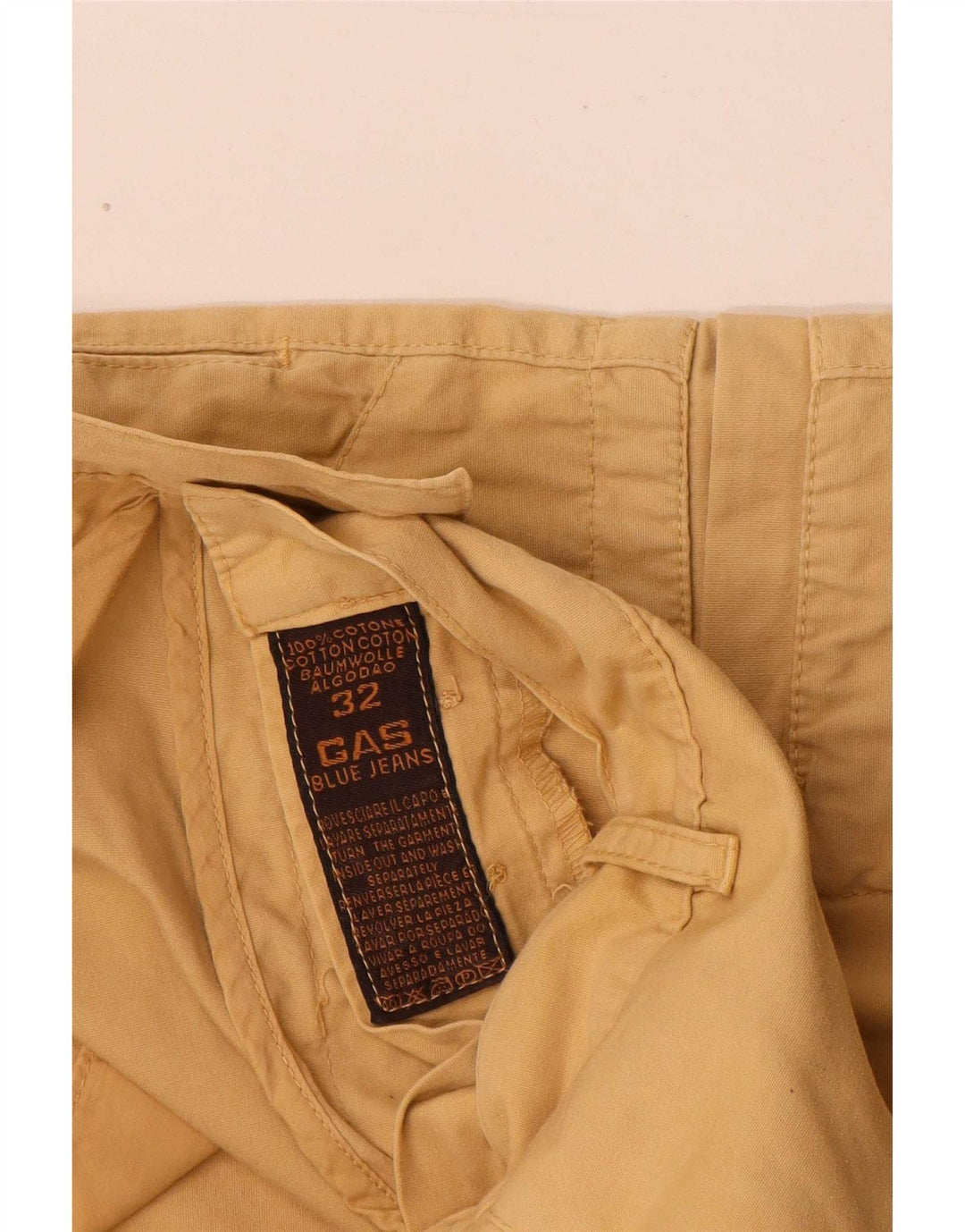 Pantalones cortos tipo cargo para hombre Gas W32 Algodón beige medio