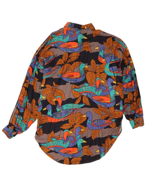 Sisley Camisa Oversize IT 44 Medium Estampado Animal Multicolor Mujer