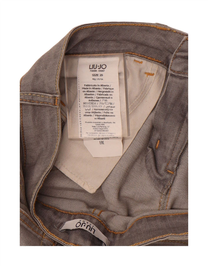 LIU JO Womens Distressed Slim Jeans W29 L27 Grey Cotton