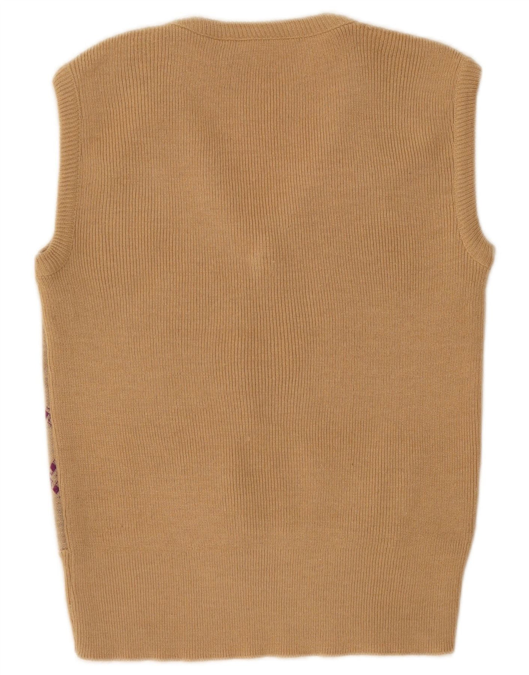 Vintage hombres chaleco tanque top pequeño beige geométrico
