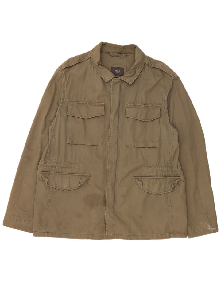 Marks & Spencer Chaqueta utilitaria para mujer UK 44 2XL Algodón caqui