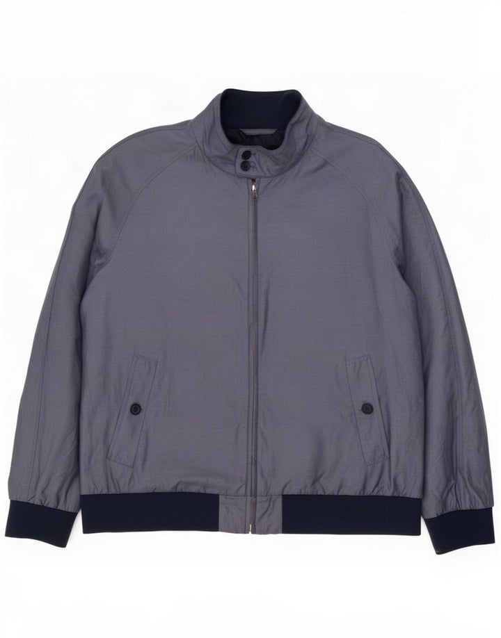 Marks & Spencer Chaqueta Bomber para Hombre UK 46 3XL Algodón Color Block Azul