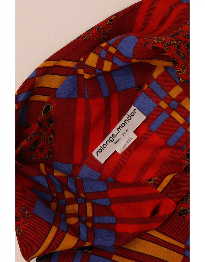 Solange Mondor Blusa para mujer UK 16 Large Red Patchwork