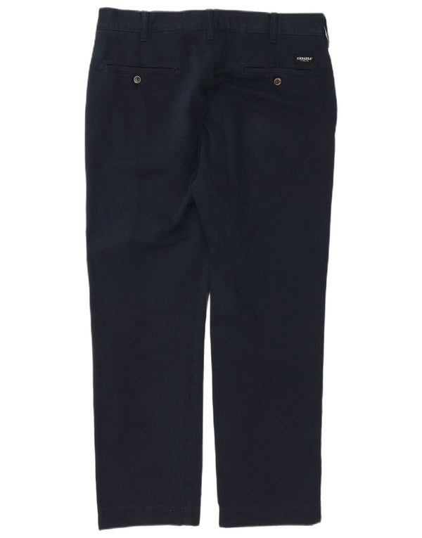 Carrera Pantalones chinos rectos para hombre IT 48 Medium W33 L29 Algodón azul marino