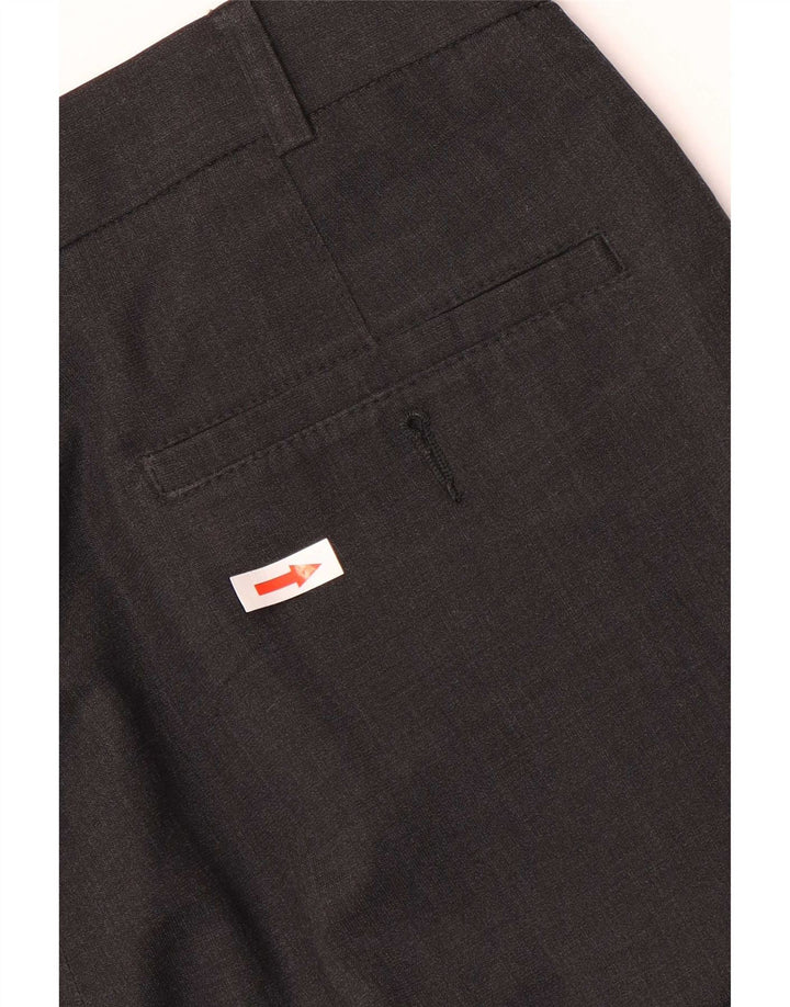 Marks & Spencer Pantalón de traje con pinzas para hombre W36 L31 Poliéster gris