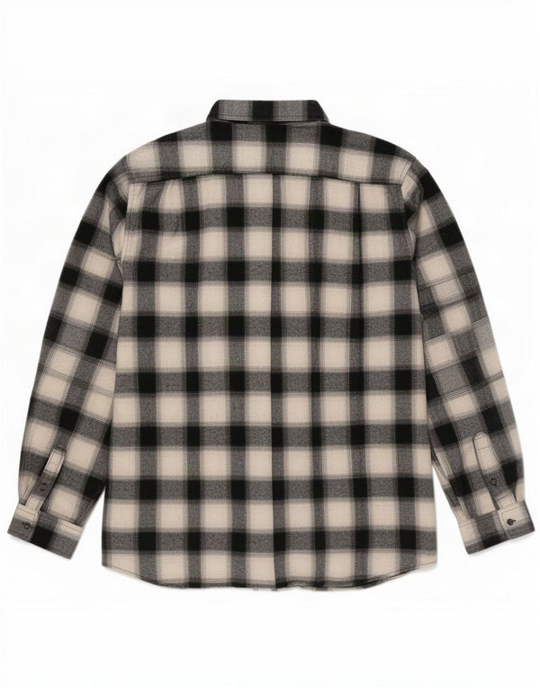 Camisa de franela de corte regular para hombre Lee 2XL Algodón a cuadros negros