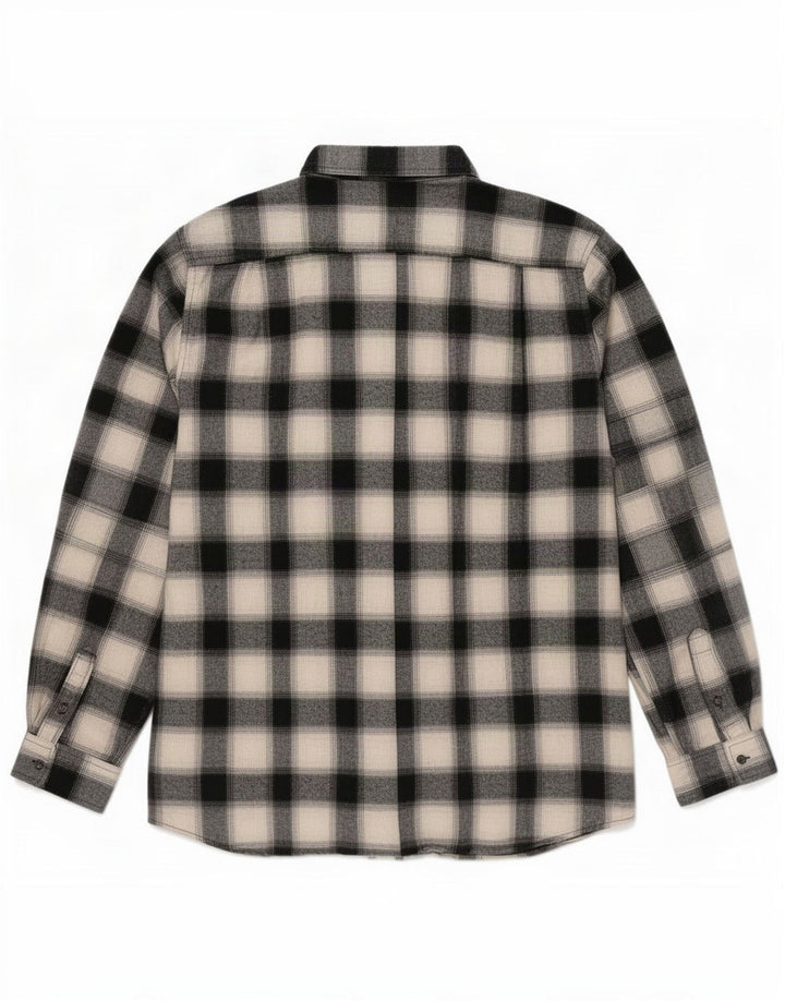 Camisa de franela de corte regular para hombre Lee 2XL Algodón a cuadros negros