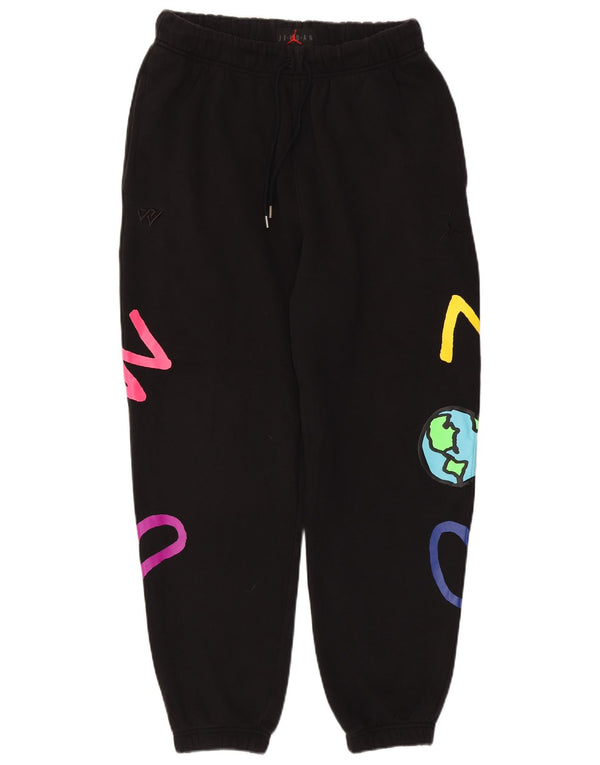 Jordan Mens Graphic Tracksuit Trousers Joggers Medium Black Cotton