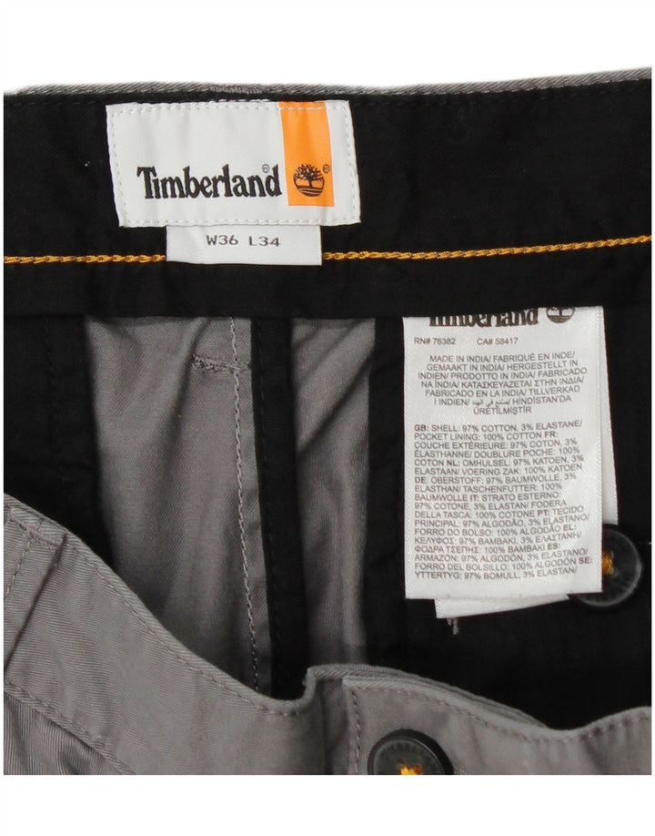 TIMBERLAND Pantalón chino ajustado para hombre W36 L34 Algodón gris