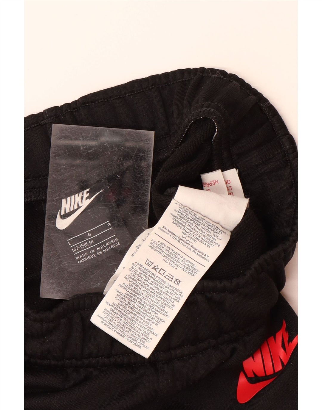 NIKE Pantalones de chándal para niño Joggers 12-13 años Grande Negro Poliéster