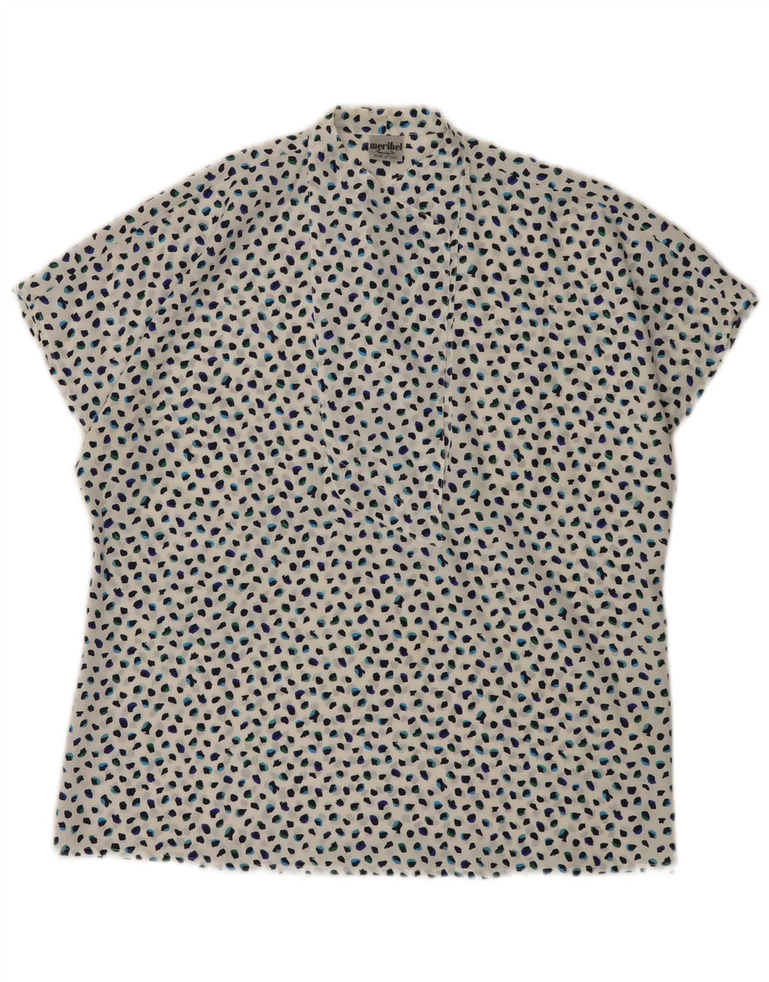 Marzotto Blusa para Mujer Top UK 40 Grande Poliéster con Manchas Blancas