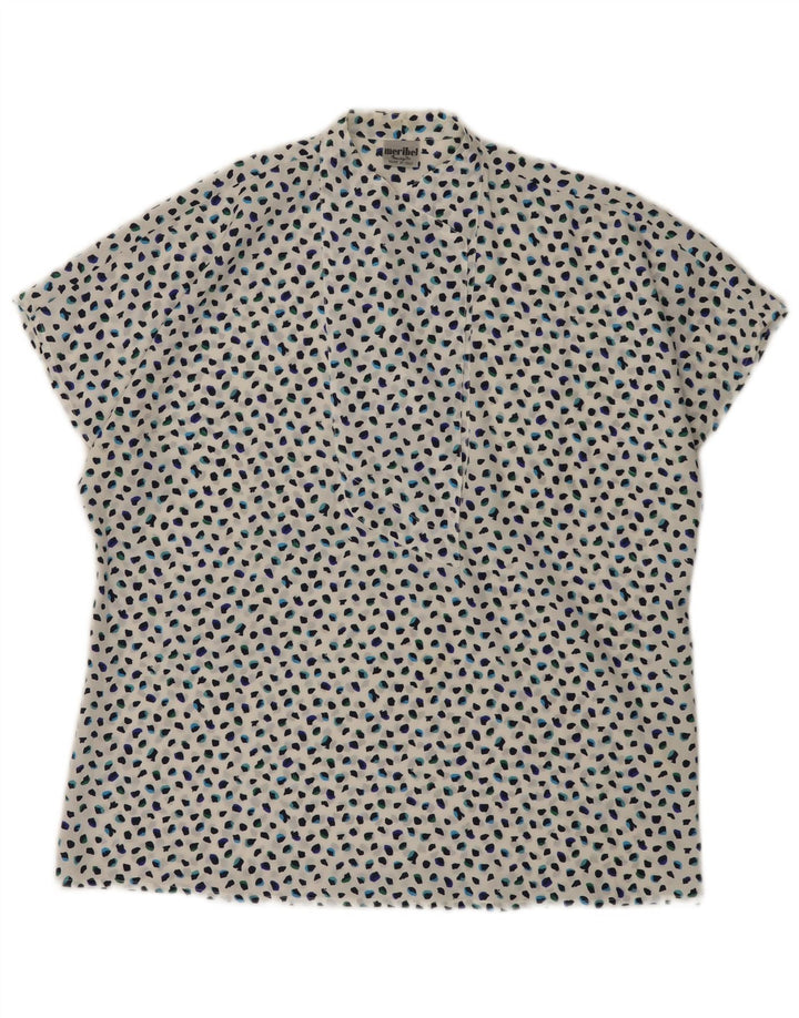 Marzotto Blusa para Mujer Top UK 40 Grande Poliéster con Manchas Blancas