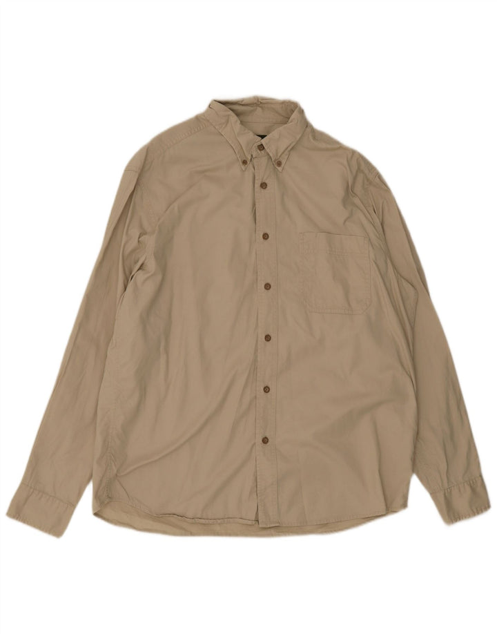 Eddie Bauer Camisa Hombre Grande Algodón Beige