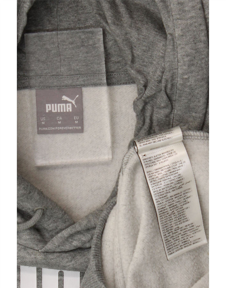 Puma Hombre Sudadera Con Capucha Gráfica Jersey De Algodón Moteado Gris Medio