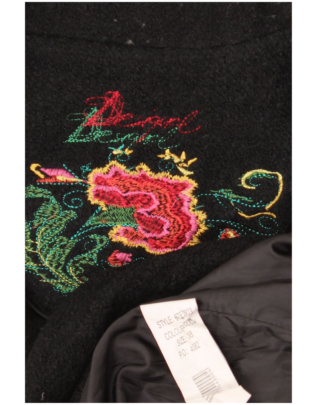 Abrigo gráfico Desigual para mujer EU 38 Viscosa floral negra mediana