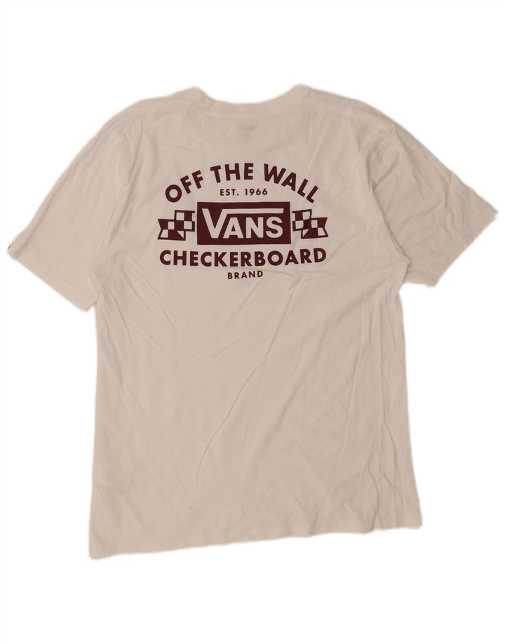 Vans - Camiseta gráfica para hombre, talla grande, algodón blanco
