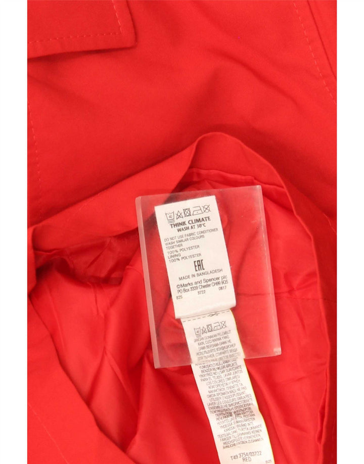 Marks & Spencer Gabardina corta para mujer UK 22 3XL Poliéster rojo