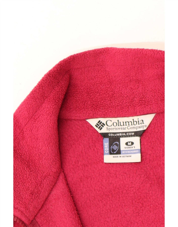 Columbia Chaqueta polar con forro para mujer UK 44 Poliéster rojo mediano