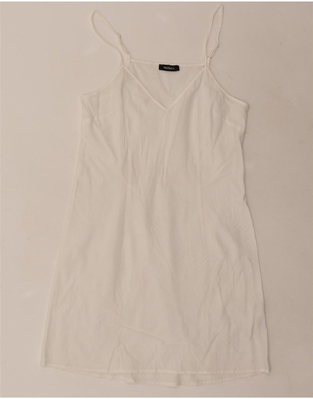 Max & Co. Vestido lencero para mujer UK 10 Small White Cotton