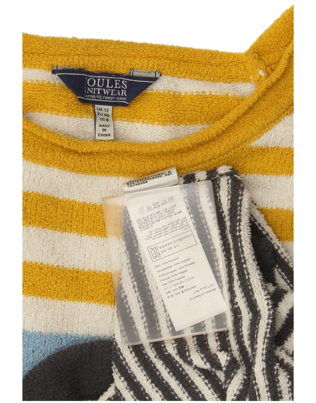 Joules Suéter tipo jersey para mujer con cuello barco Reino Unido 12 Mediano Rayas multicolores