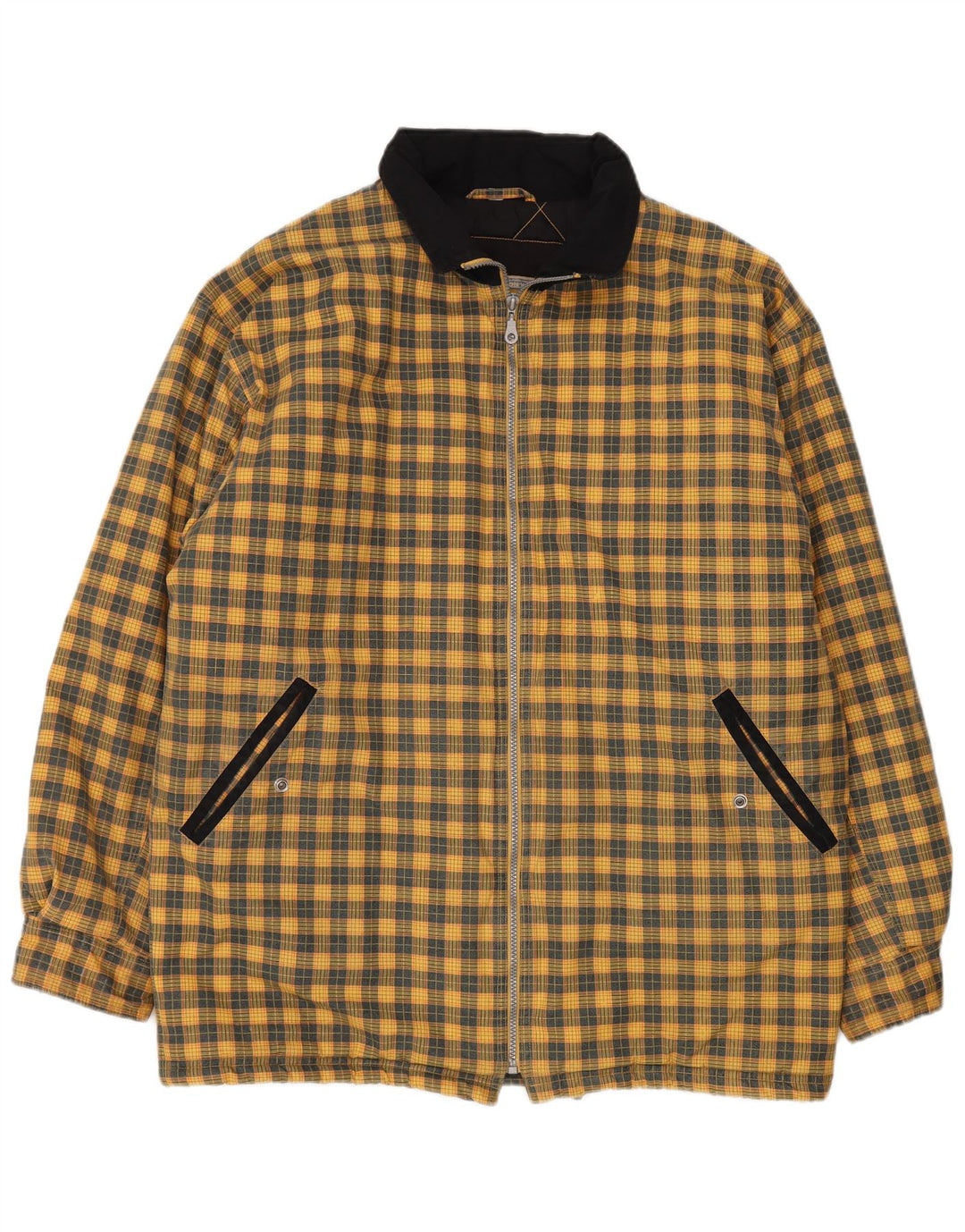 Chaqueta cortavientos holgada para hombre Le Frog IT 46 Algodón a cuadros amarillo pequeño