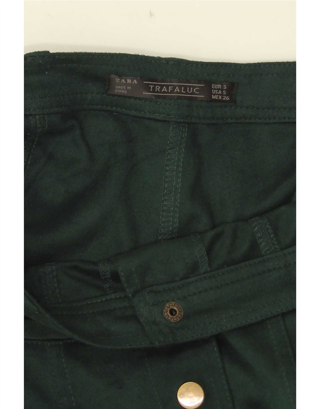 Zara Mujer Trafaluc Minifalda Pequeña W26 Verde