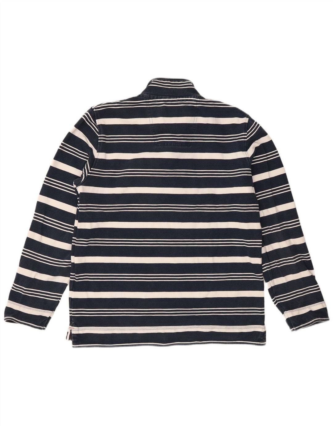 Crew Clothing - Sudadera con cuello y cremallera para hombre, color azul marino, a rayas