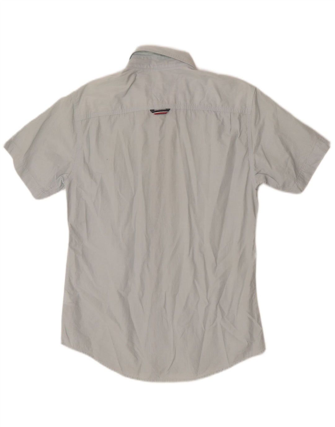 Tommy Hilfiger Camisa de manga corta para hombre Small Blue Cotton