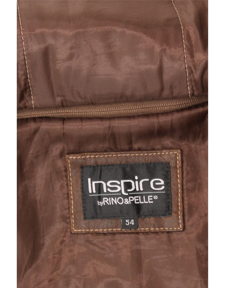 Rino & Pelle Chaqueta de cuero para hombre IT 54 2XL Cuero marrón