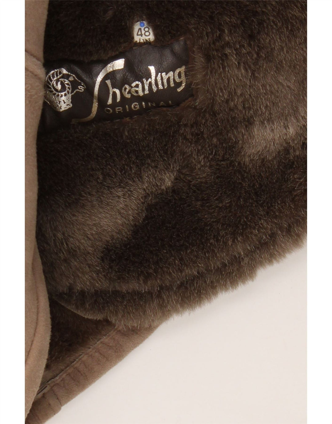 Vintage mujer shearling abrigo IT 48 XL marrón shearling
