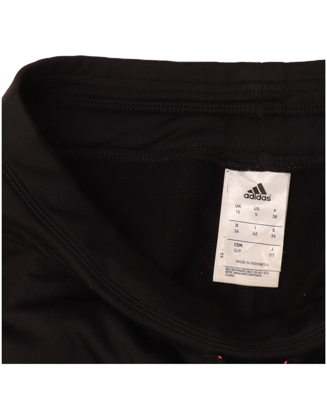 ADIDAS Mujer Climalite Chándal Pantalones UK 10 Pequeño Poliéster Negro