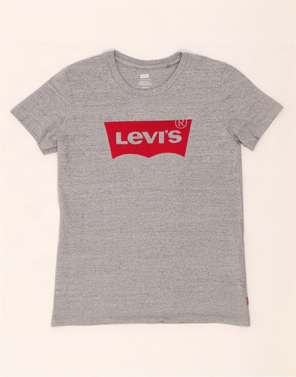Levi's Camiseta gráfica para mujer Top UK 6 XS Algodón moteado gris