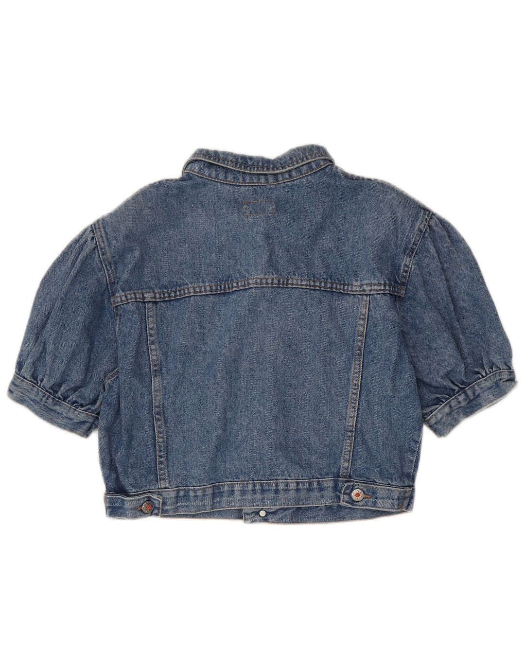 Chaqueta vaquera corta de manga corta para mujer Fly Time IT 42 Algodón azul medio