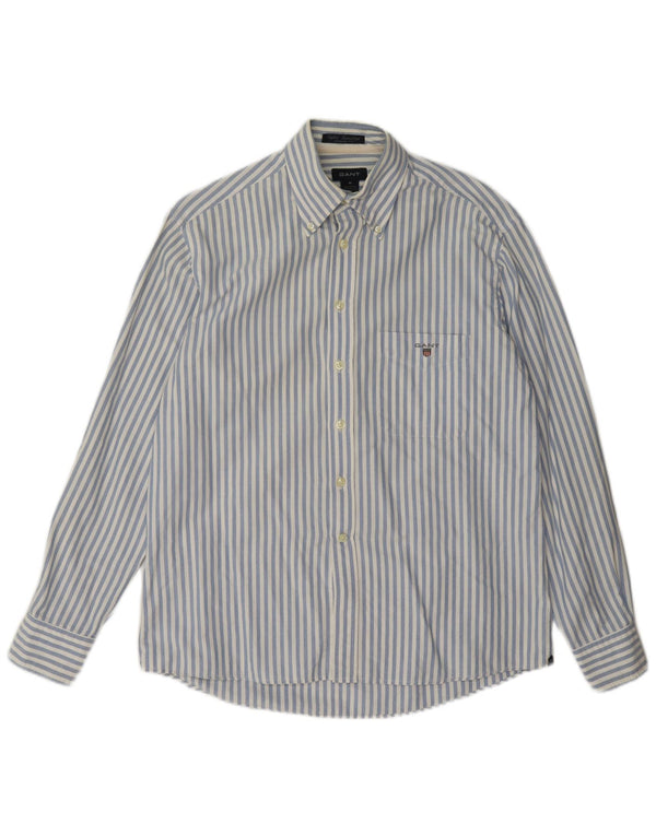 Camisa Gant Regular Fit De Algodón A Rayas Azul Medio |