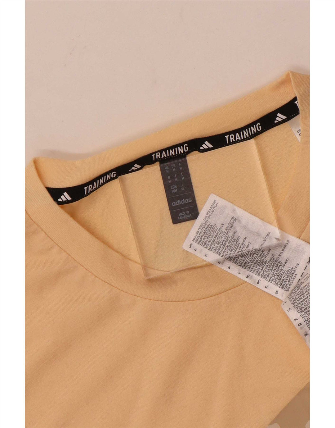 Adidas Hombre Training Graphic Camiseta Top Algodón Beige Medio
