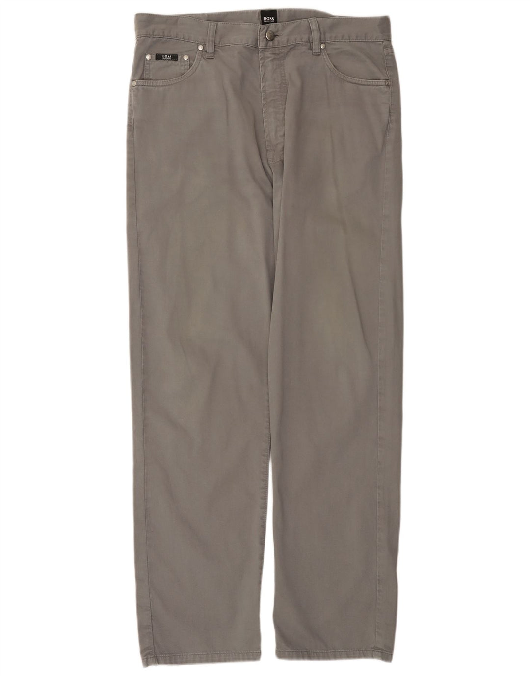 HUGO BOSS Pantalones informales rectos Arkansas para hombre W36 L32 Algodón gris