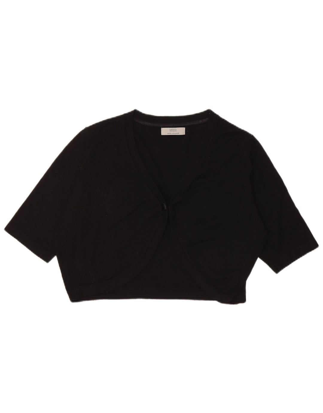Marks & Spencer Jersey Bolero de Manga Corta para Mujer UK 44 Mediano Negro
