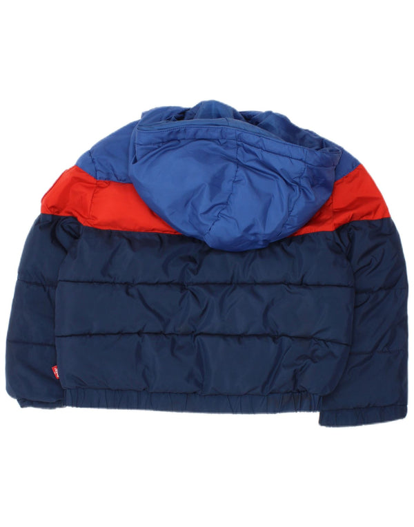 LEVI'S Chaqueta acolchada con capucha para bebé niño 18-24 meses Azul marino Colorblock
