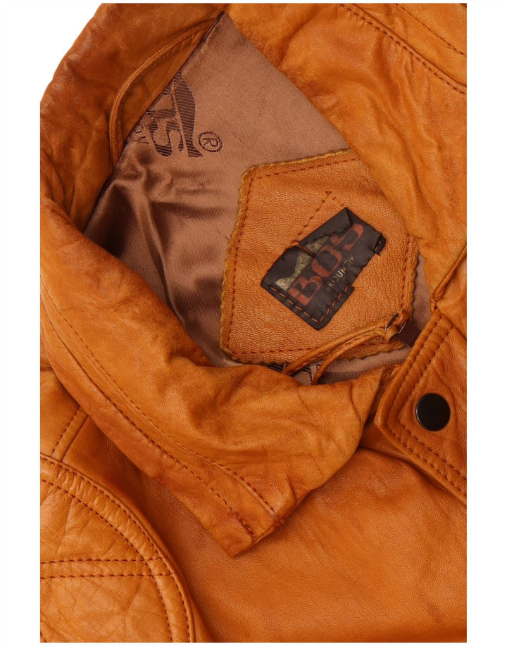 Vintage hombres chaqueta de cuero Reino Unido 40 marrón grande