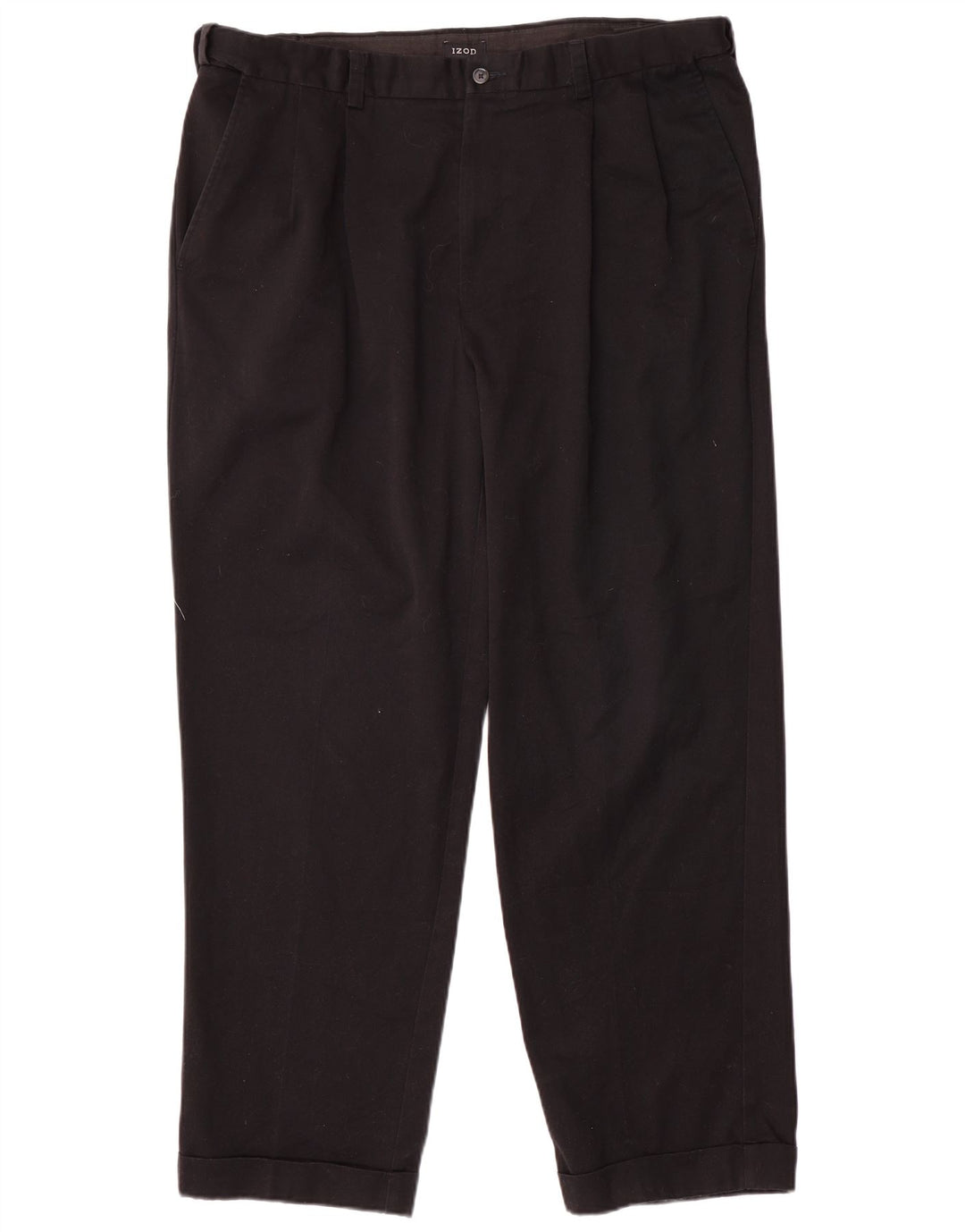 Pantalón chino con pinzas Izod para hombre W38 L31 Poliéster negro