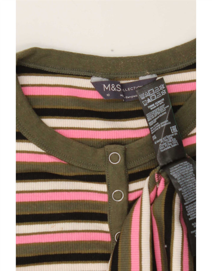 Marks & Spencer Top para Mujer Manga Larga UK 40 Small Multicolor Rayas