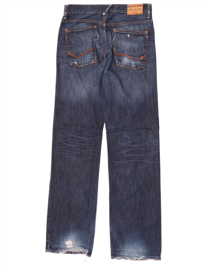 Tommy Hilfiger Vaqueros rectos desgastados para hombre W31 L36 Azul