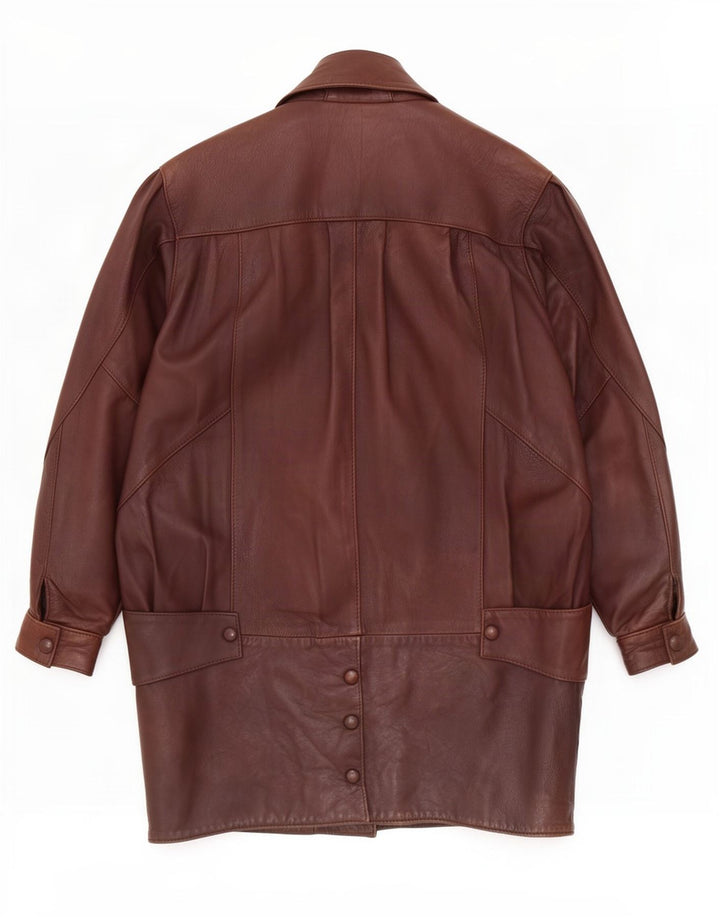 Sardar Abrigo de cuero extragrande para mujer UK 10 Small Brown